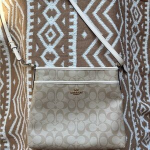 Coach Signature Beige Crossbody Bag